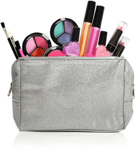 Kids Washable Makeup Set With A Glitter Cosmetic Bag
