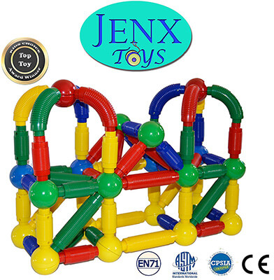 Jenx Toys Jumbo 60 PCS Magnetic Rods and Balls Building Blocks