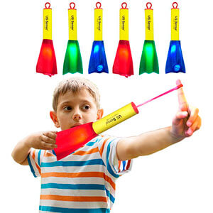 US-Sense-Boys-Toys-6-Pack-LED-Foam-Finger-Rockets-Slingshot-Rocket-Copters-Fun-Shooting