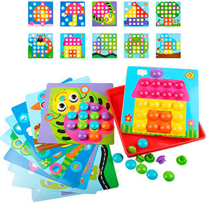 AMOSTING-Color-Matching-Mosaic-Pegboard-Early-Learning-Educational-Toys