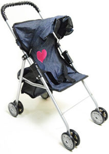The New York Doll Collection Doll Stroller Denim for Baby Doll
